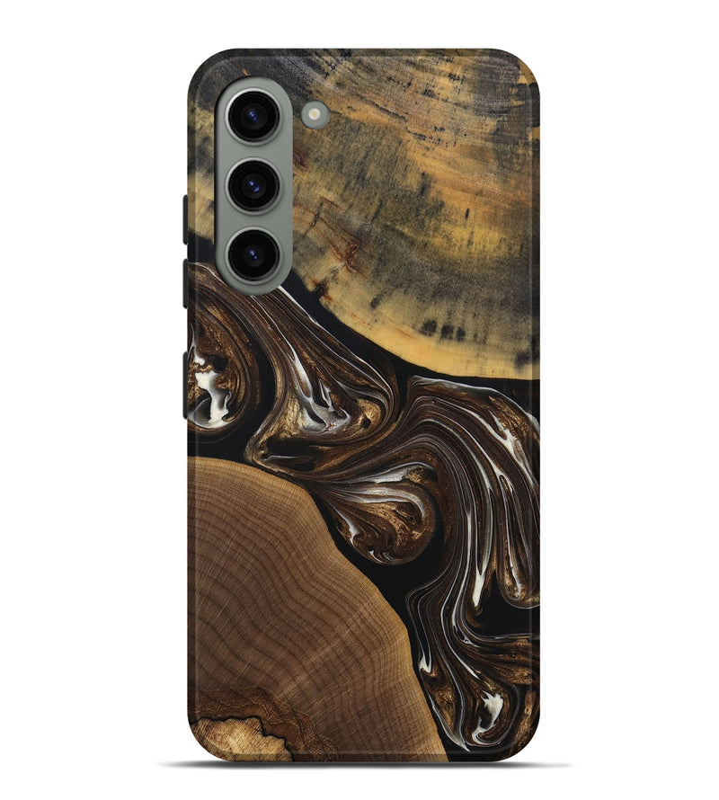 Galaxy S23 Plus Wood+Resin Live Edge Phone Case - Herman (Black & White, 691885)