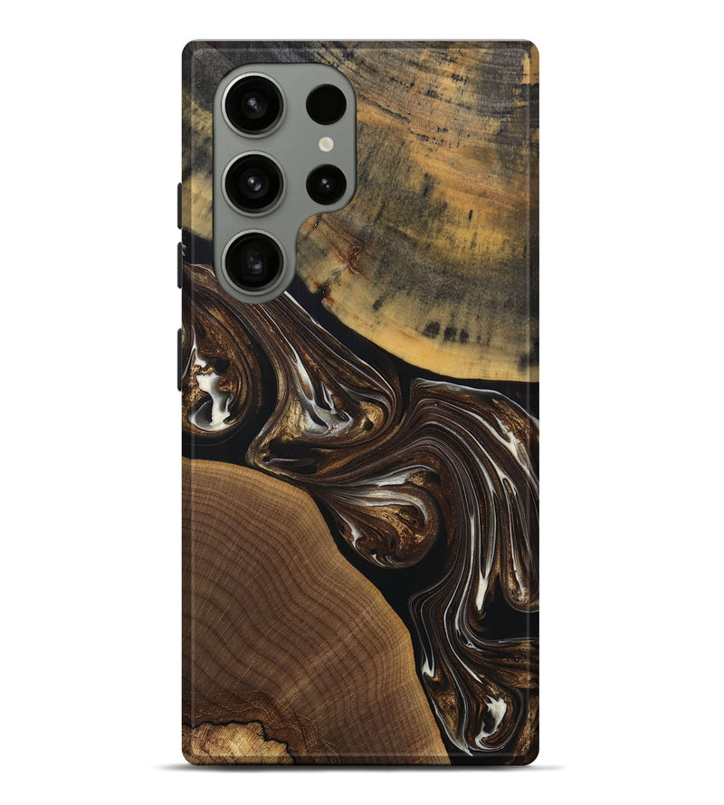 Galaxy S23 Ultra Wood+Resin Live Edge Phone Case - Herman (Black & White, 691885)