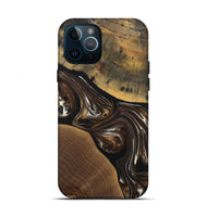 iPhone 12 Pro Wood+Resin Live Edge Phone Case - Herman (Black & White, 691885)