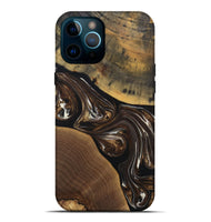 iPhone 12 Pro Max Wood+Resin Live Edge Phone Case - Herman (Black & White, 691885)