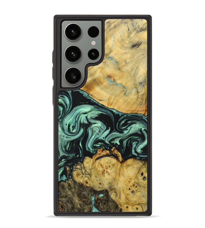Galaxy S23 Ultra Wood+Resin Phone Case - Amara (Green, 691907)
