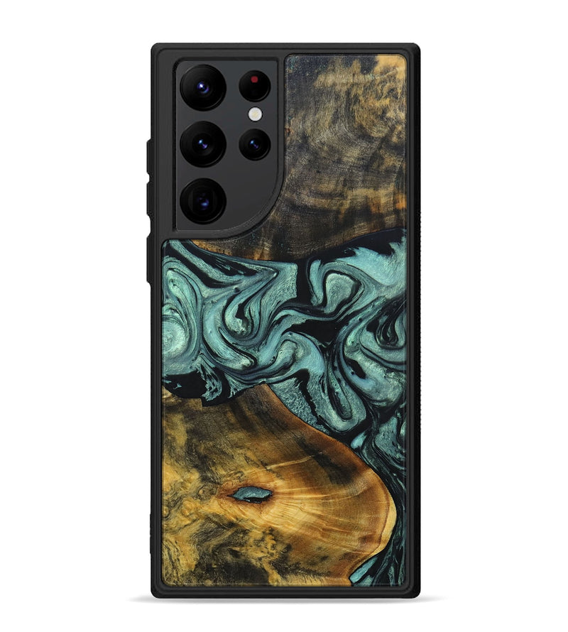 Galaxy S22 Ultra Wood+Resin Phone Case - Carlton (Green, 691920)