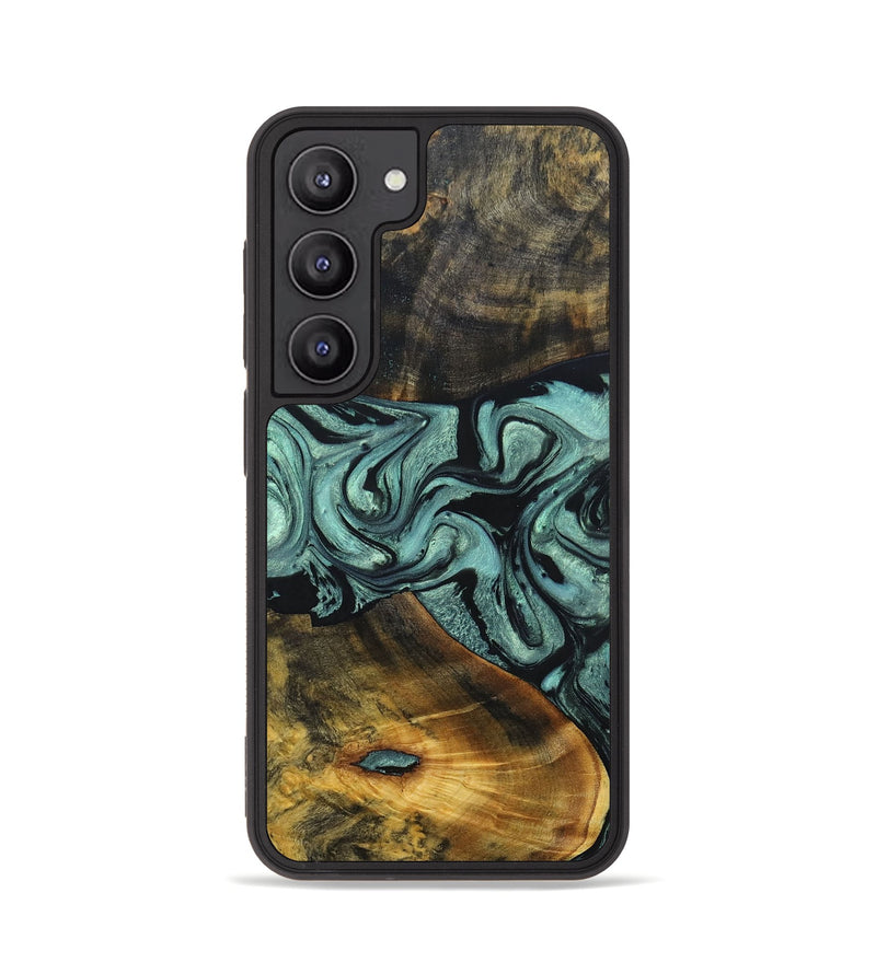 Galaxy S23 Wood+Resin Phone Case - Carlton (Green, 691920)