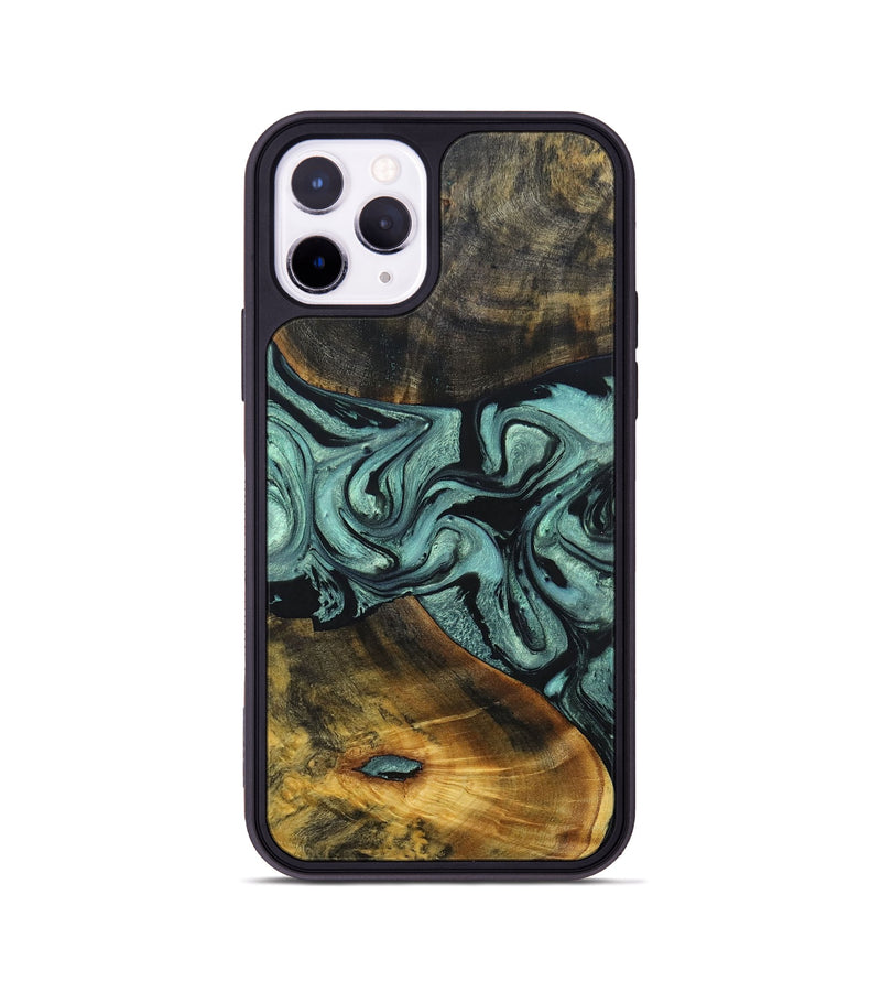 iPhone 11 Pro Wood+Resin Phone Case - Carlton (Green, 691920)