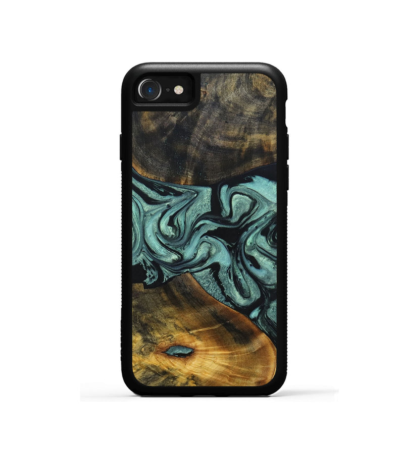 iPhone SE Wood+Resin Phone Case - Carlton (Green, 691920)