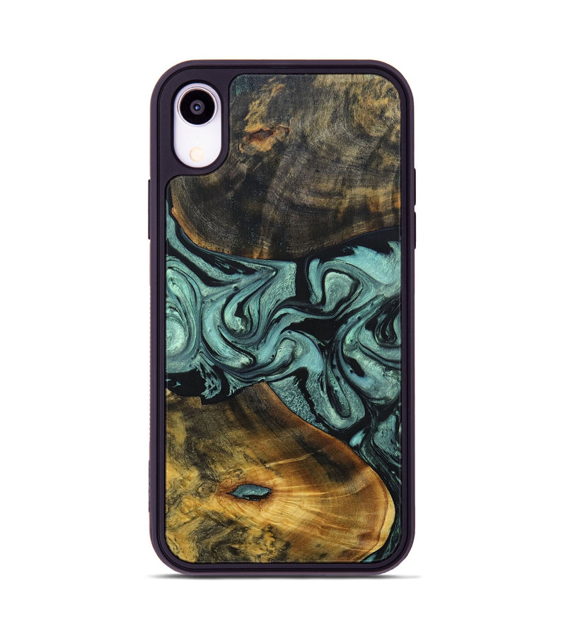 iPhone Xr Wood+Resin Phone Case - Carlton (Green, 691920)
