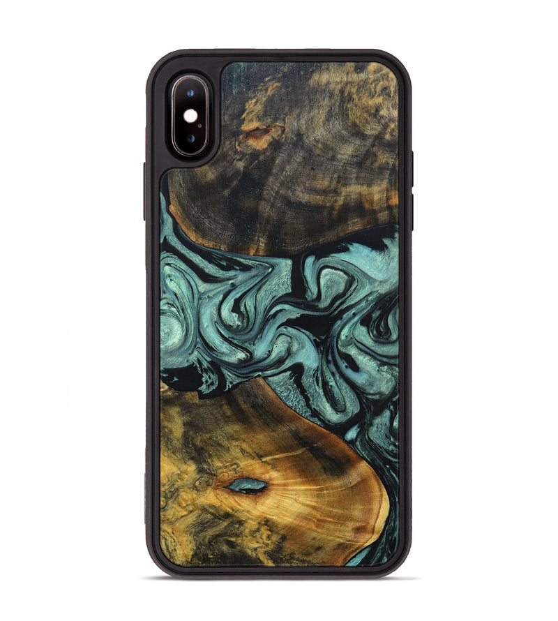 iPhone Xs Max Wood+Resin Phone Case - Carlton (Green, 691920)