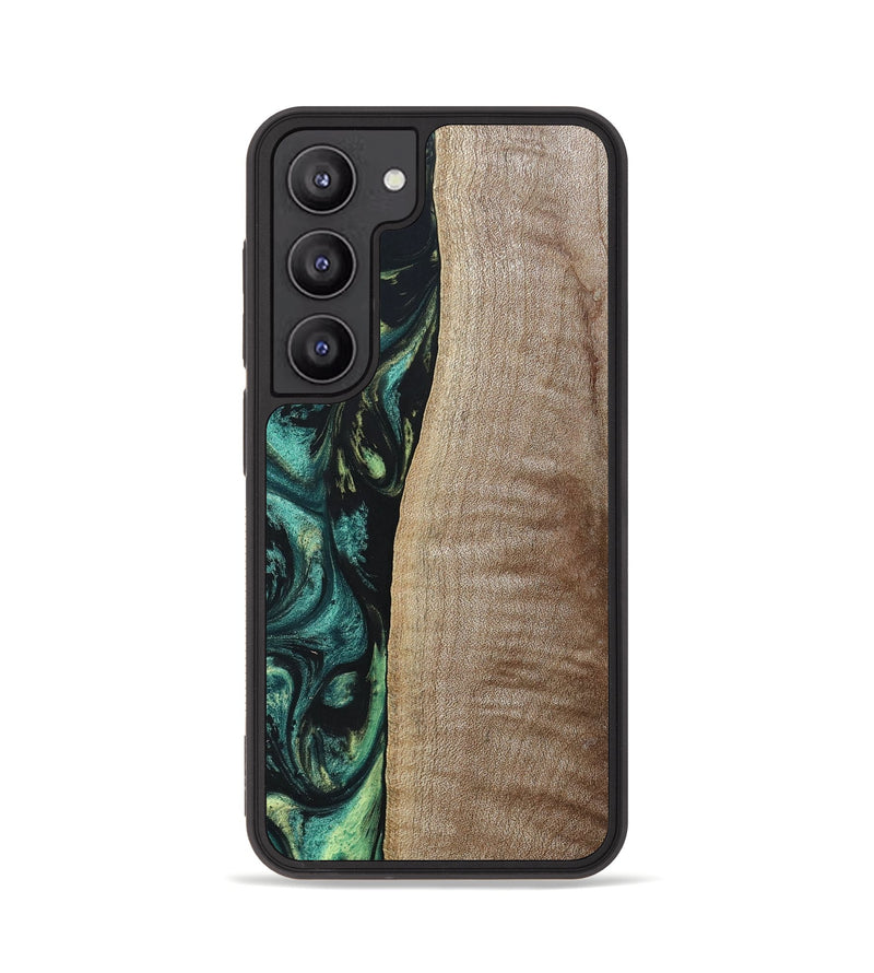 Galaxy S23 Wood+Resin Phone Case - Tina (Green, 691928)