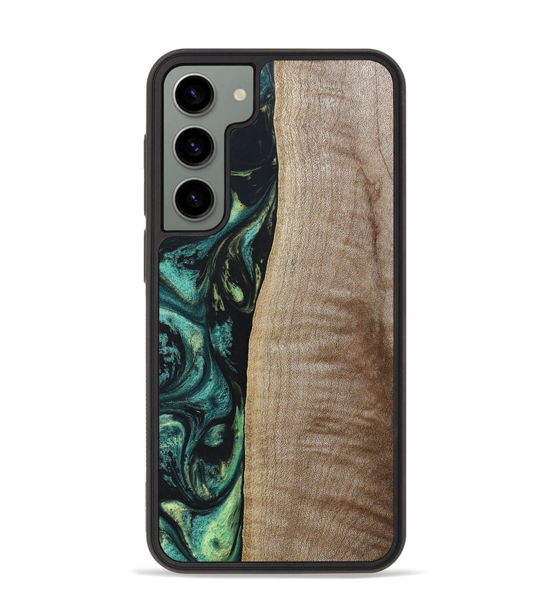 Galaxy S23 Plus Wood+Resin Phone Case - Tina (Green, 691928)