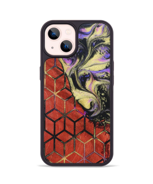 iPhone 14 Wood+Resin Phone Case - Eileen (Pattern, 691955)