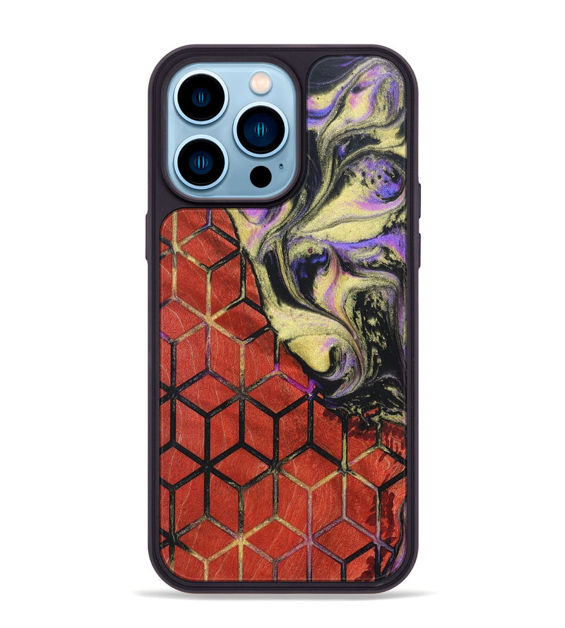 iPhone 14 Pro Max Wood+Resin Phone Case - Eileen (Pattern, 691955)