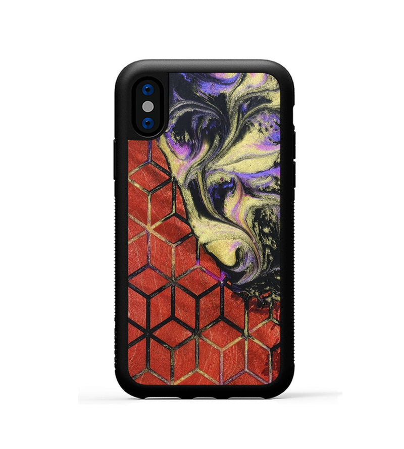 iPhone Xs Wood+Resin Phone Case - Eileen (Pattern, 691955)