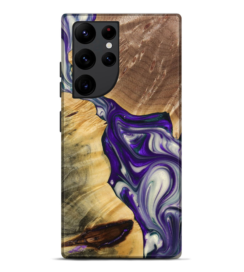Galaxy S22 Ultra Wood+Resin Live Edge Phone Case - Susan (Purple, 691988)