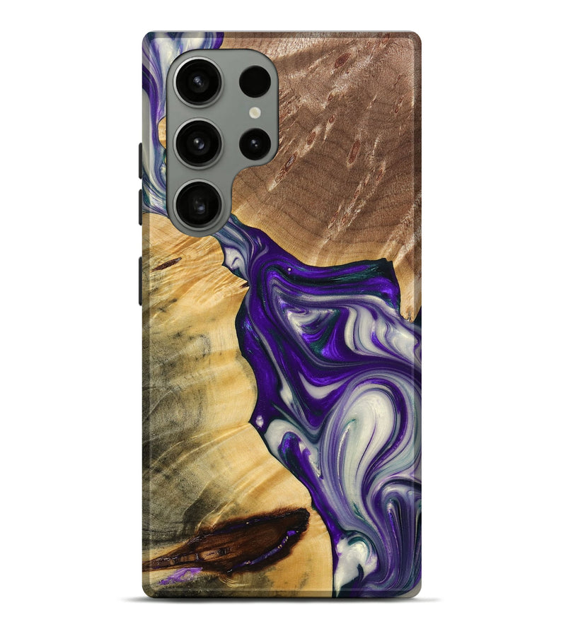 Galaxy S23 Ultra Wood+Resin Live Edge Phone Case - Susan (Purple, 691988)
