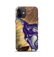 iPhone 12 mini Wood+Resin Live Edge Phone Case - Susan (Purple, 691988)