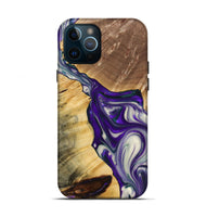 iPhone 12 Pro Wood+Resin Live Edge Phone Case - Susan (Purple, 691988)