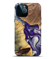 iPhone 12 Pro Max Wood+Resin Live Edge Phone Case - Susan (Purple, 691988)