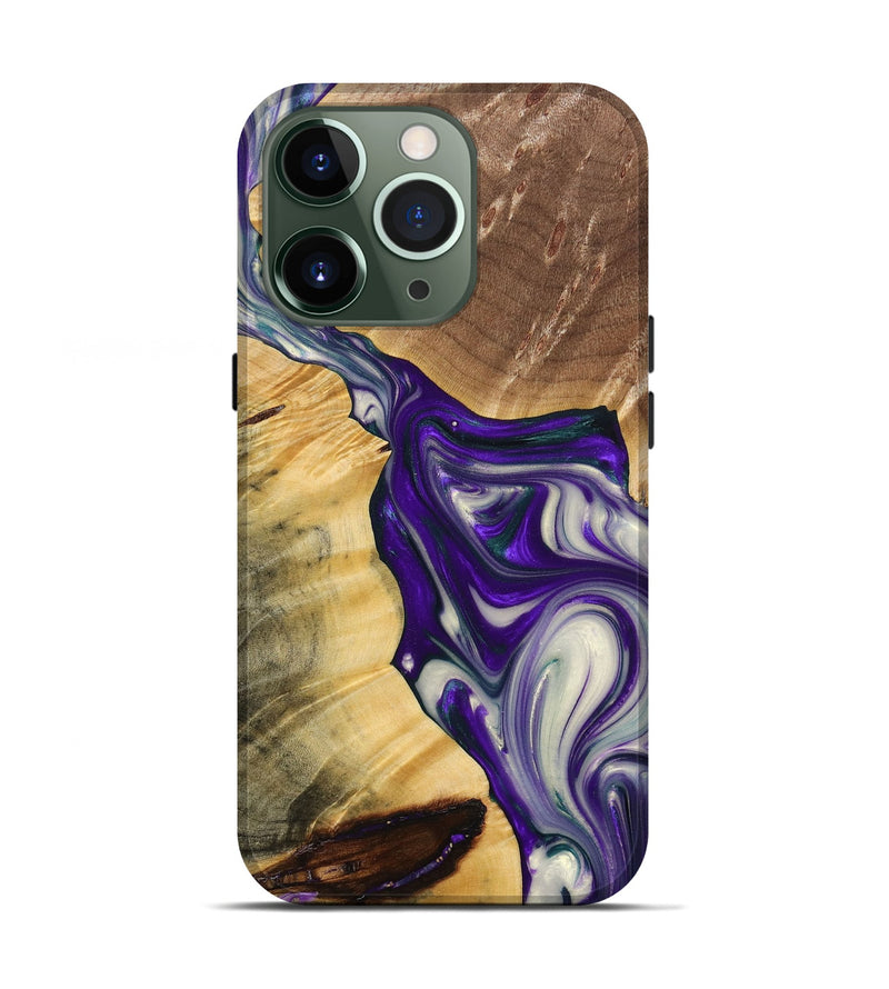 iPhone 13 Pro Wood+Resin Live Edge Phone Case - Susan (Purple, 691988)