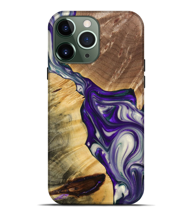 iPhone 13 Pro Max Wood+Resin Live Edge Phone Case - Susan (Purple, 691988)