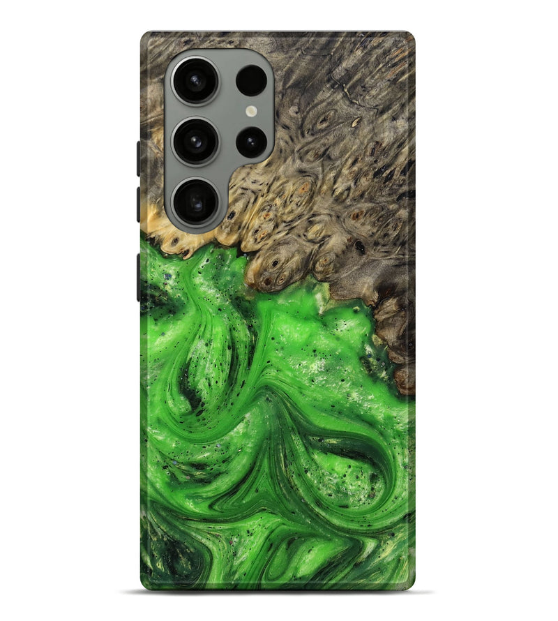 Galaxy S23 Ultra Wood+Resin Live Edge Phone Case - Lori (Green, 691997)