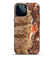 iPhone 12 Pro Max Wood+Resin Live Edge Phone Case - Hilary (Red, 691999)