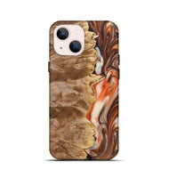 iPhone 13 mini Wood+Resin Live Edge Phone Case - Hilary (Red, 691999)