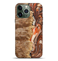 iPhone 13 Pro Max Wood+Resin Live Edge Phone Case - Hilary (Red, 691999)