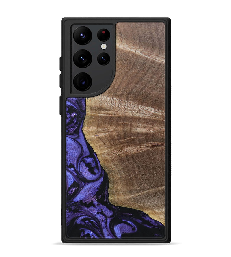 Galaxy S22 Ultra Wood+Resin Phone Case - Thomas (Purple, 692035)