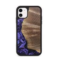 iPhone 11 Wood+Resin Phone Case - Thomas (Purple, 692035)