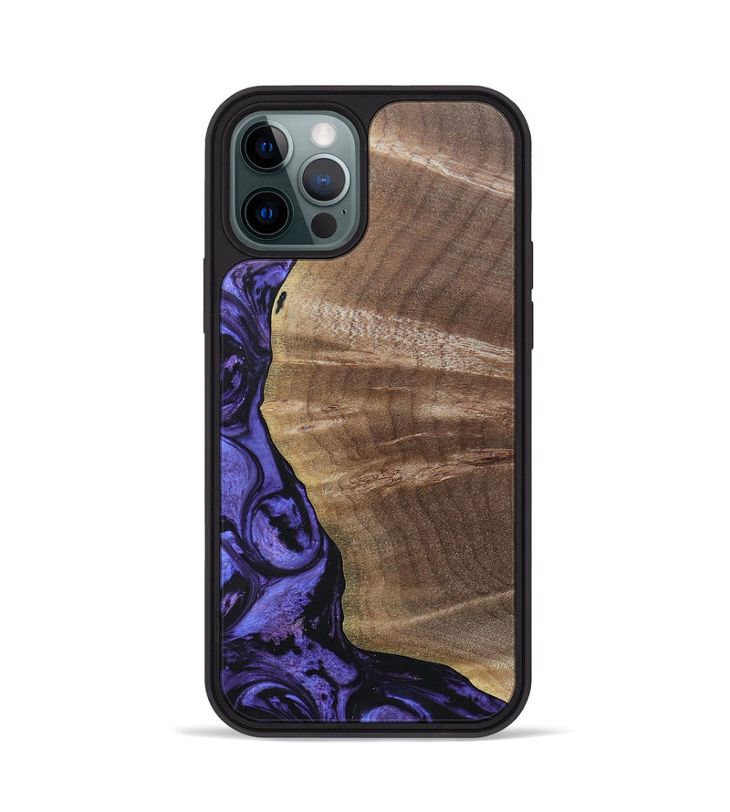 iPhone 12 Pro Wood+Resin Phone Case - Thomas (Purple, 692035)