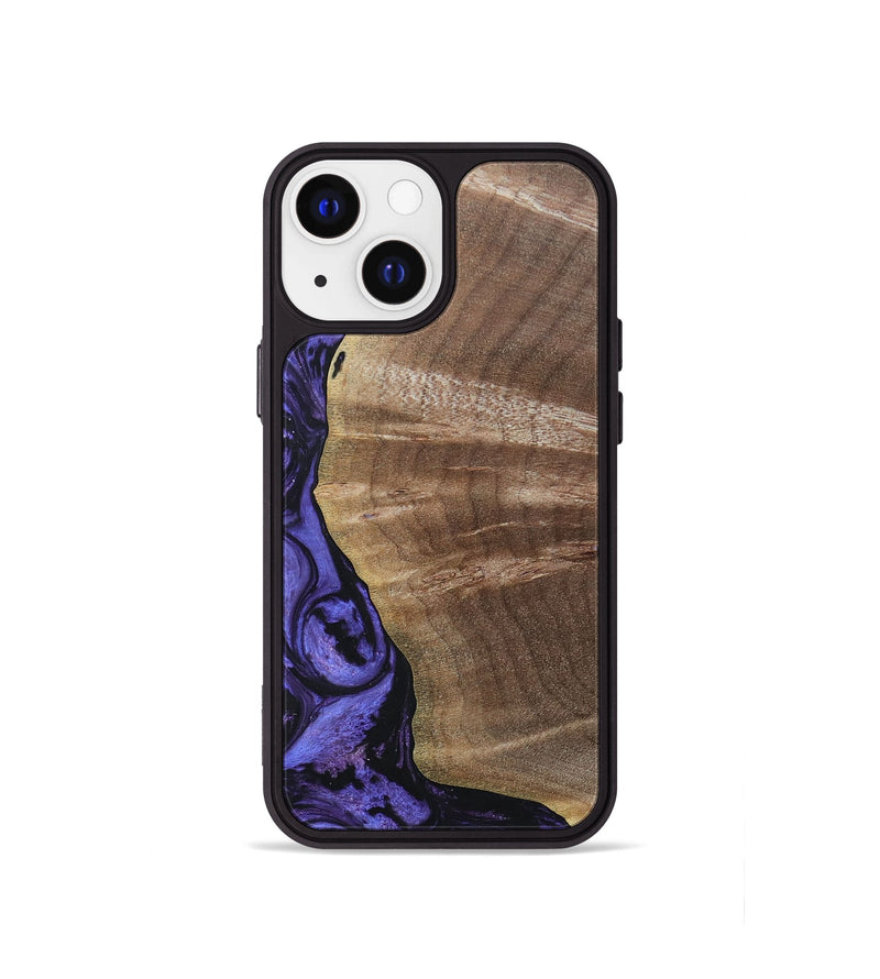 iPhone 13 mini Wood+Resin Phone Case - Thomas (Purple, 692035)