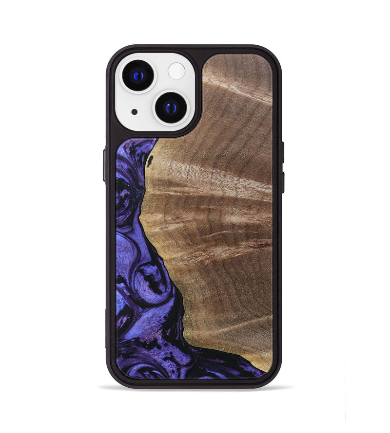 iPhone 13 Wood+Resin Phone Case - Thomas (Purple, 692035)