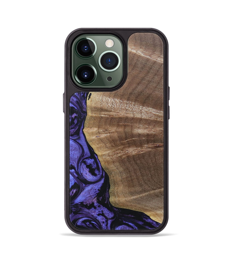 iPhone 13 Pro Wood+Resin Phone Case - Thomas (Purple, 692035)
