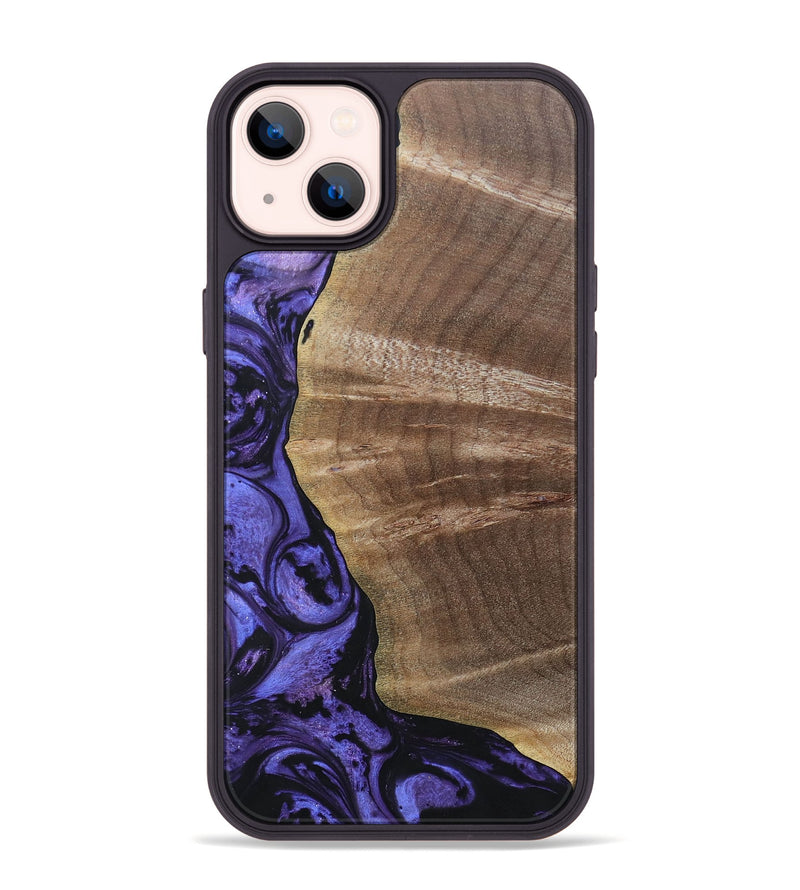 iPhone 14 Plus Wood+Resin Phone Case - Thomas (Purple, 692035)
