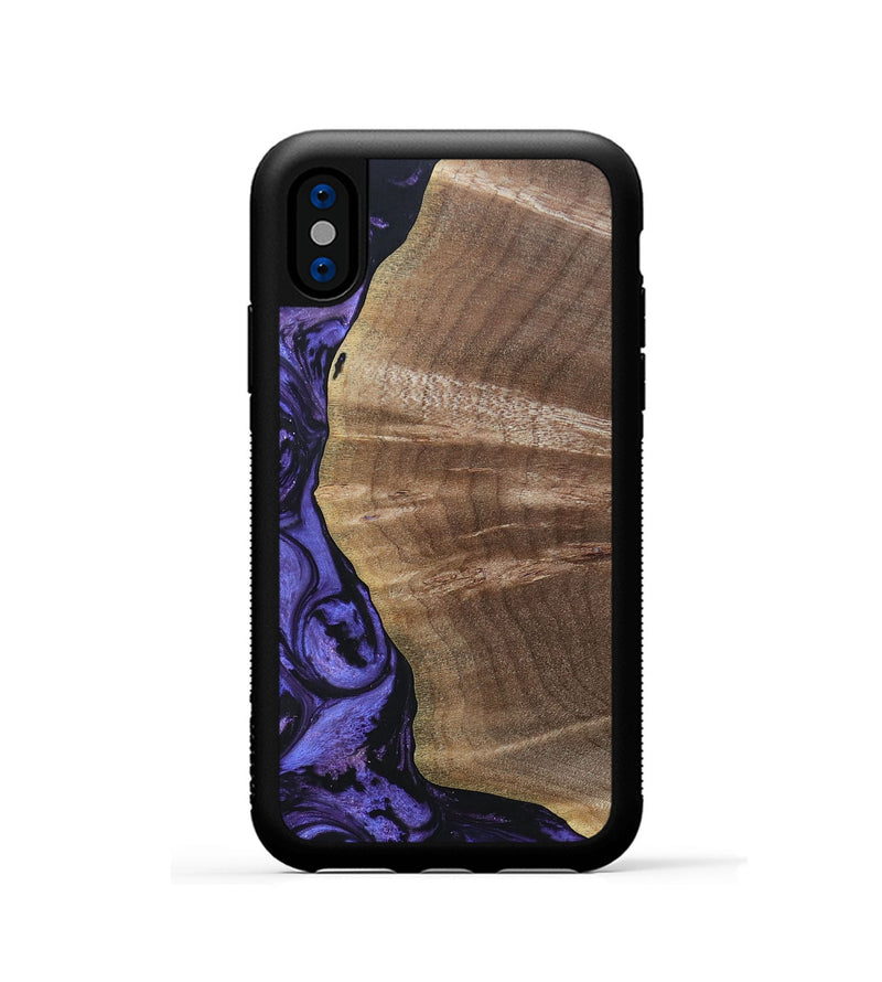 iPhone Xs Wood+Resin Phone Case - Thomas (Purple, 692035)