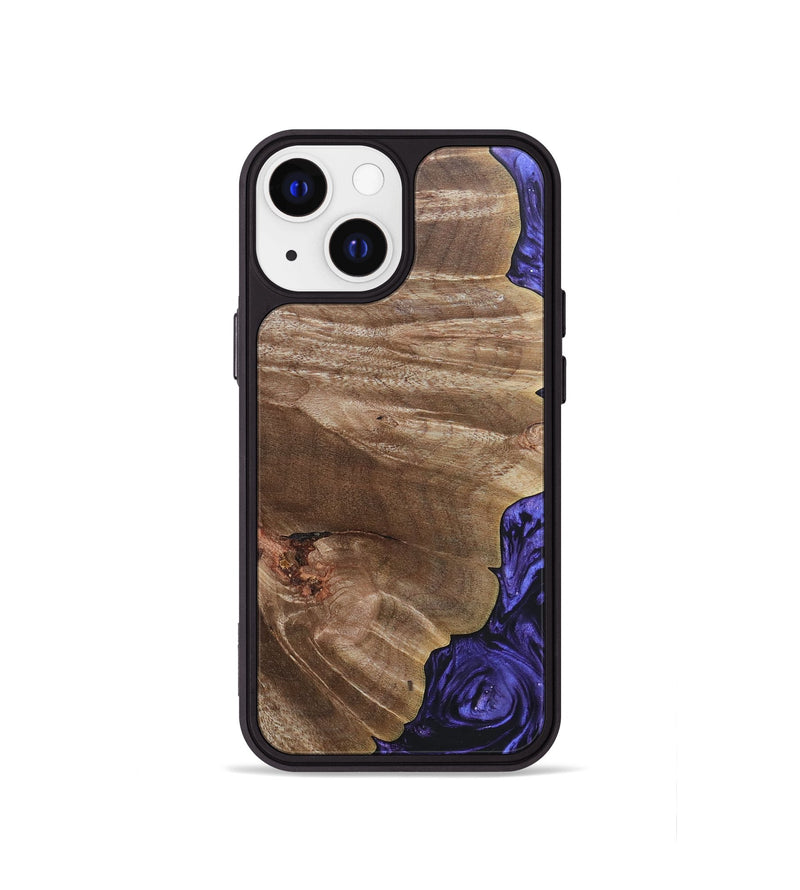 iPhone 13 mini Wood+Resin Phone Case - Shaun (Purple, 692036)