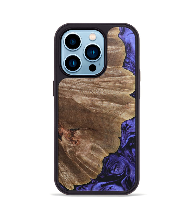 iPhone 14 Pro Wood+Resin Phone Case - Shaun (Purple, 692036)