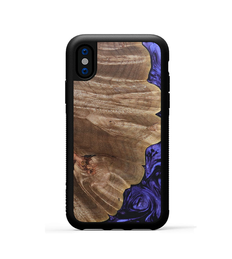 iPhone Xs Wood+Resin Phone Case - Shaun (Purple, 692036)