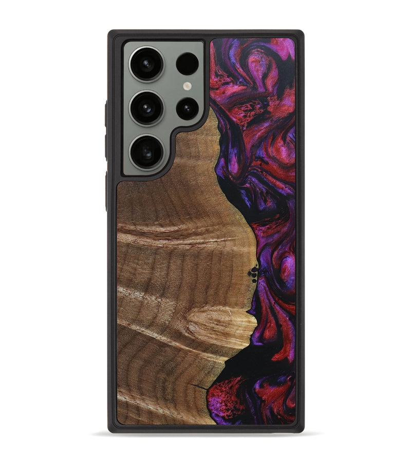 Galaxy S23 Ultra Wood+Resin Phone Case - Dena (Red, 692049)