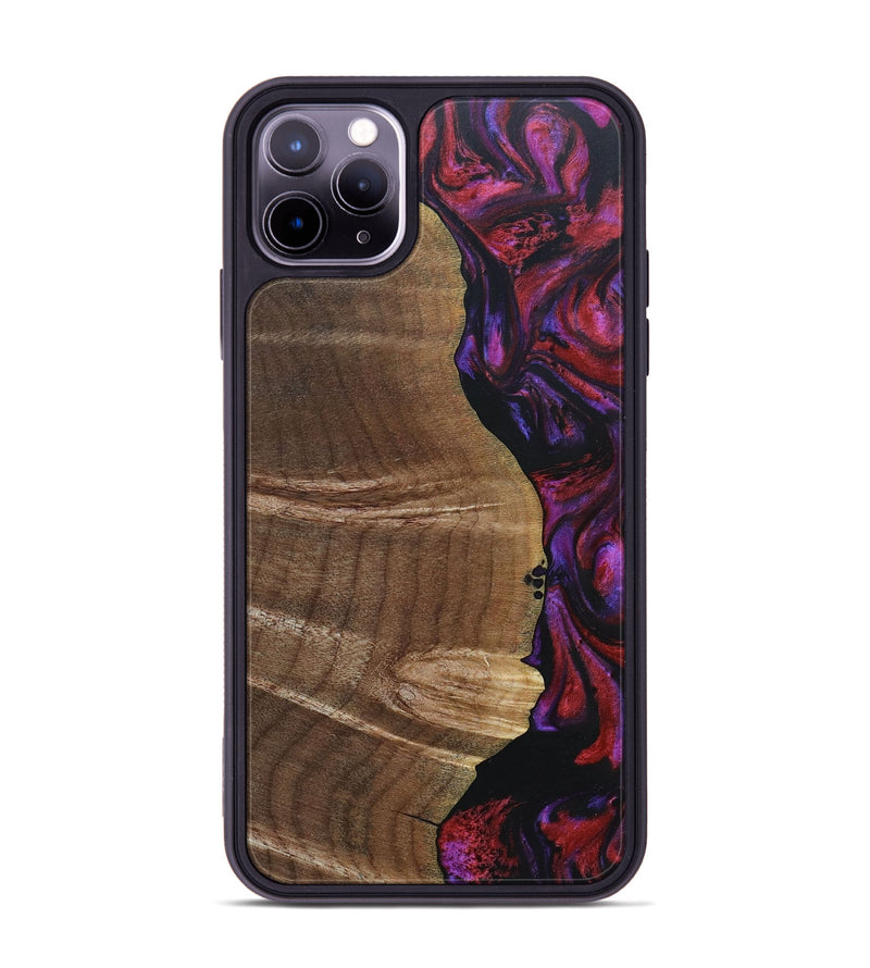 iPhone 11 Pro Max Wood+Resin Phone Case - Dena (Red, 692049)