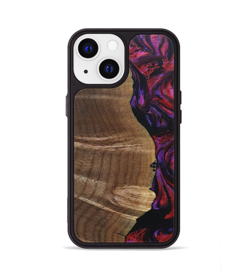 iPhone 13 Wood+Resin Phone Case - Dena (Red, 692049)