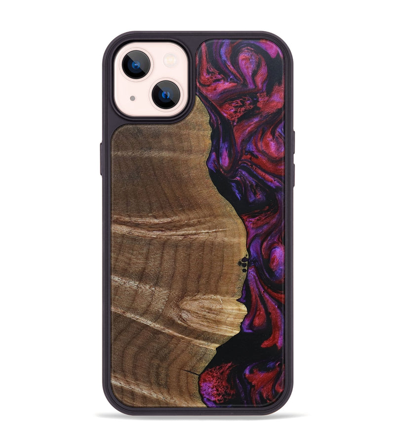 iPhone 14 Plus Wood+Resin Phone Case - Dena (Red, 692049)