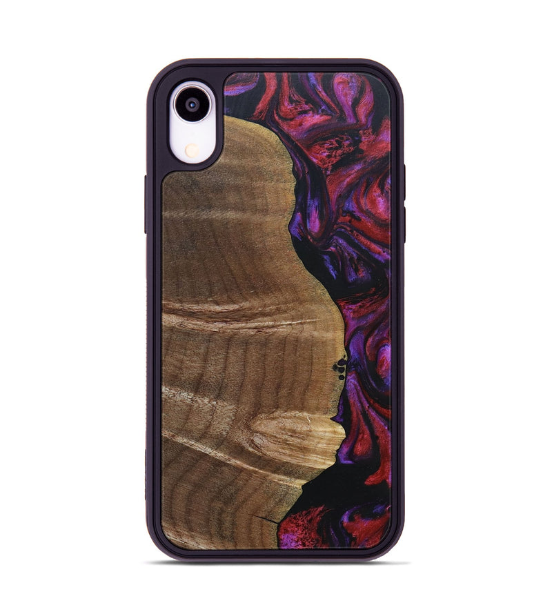 iPhone Xr Wood+Resin Phone Case - Dena (Red, 692049)