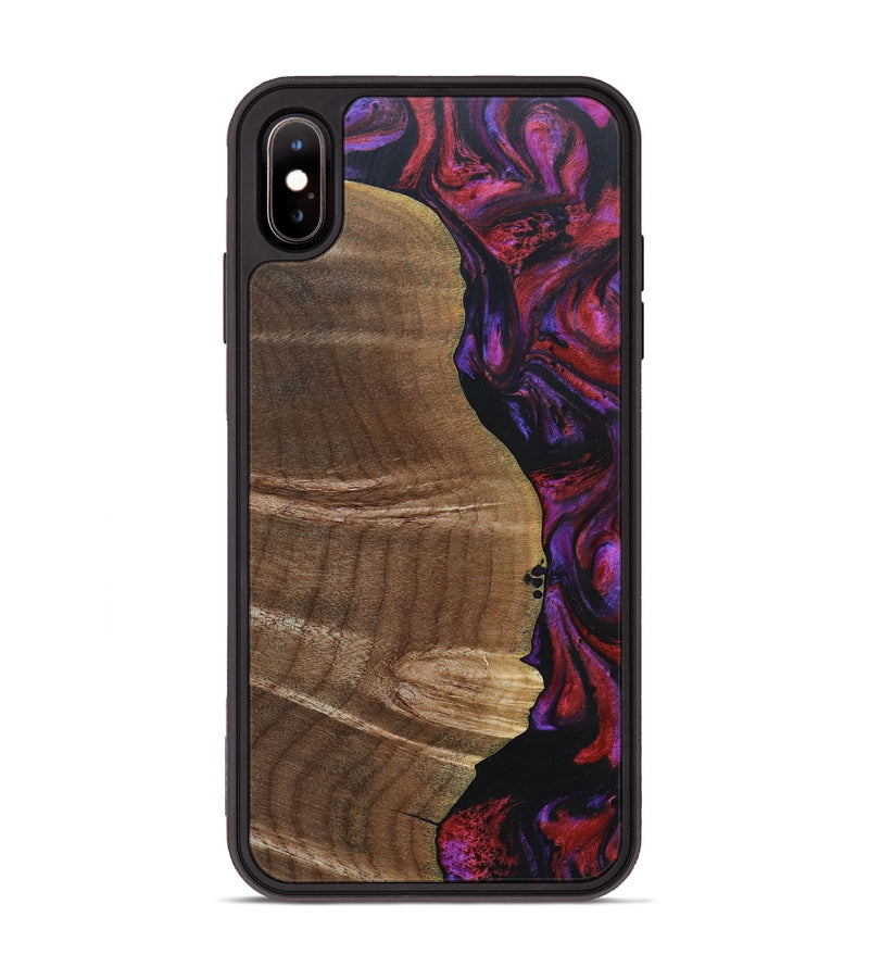 iPhone Xs Max Wood+Resin Phone Case - Dena (Red, 692049)
