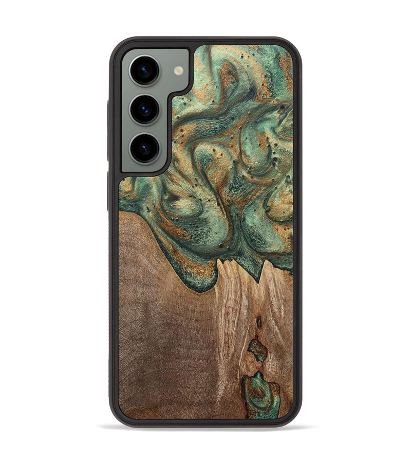 Galaxy S23 Plus Wood+Resin Phone Case - Lesley (Green, 692061)