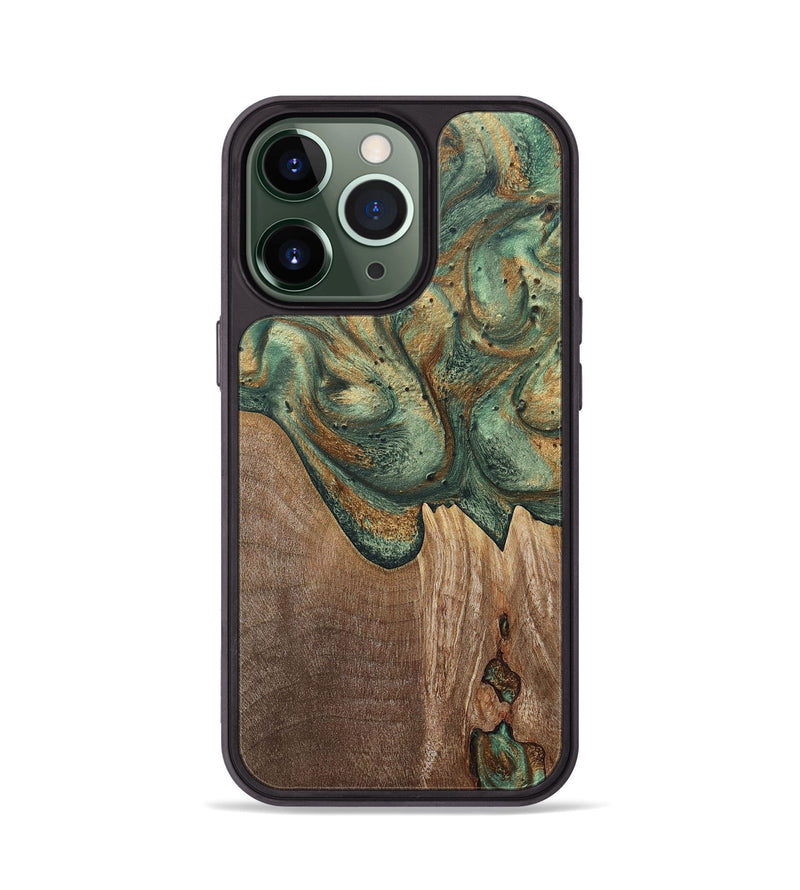 iPhone 13 Pro Wood+Resin Phone Case - Lesley (Green, 692061)