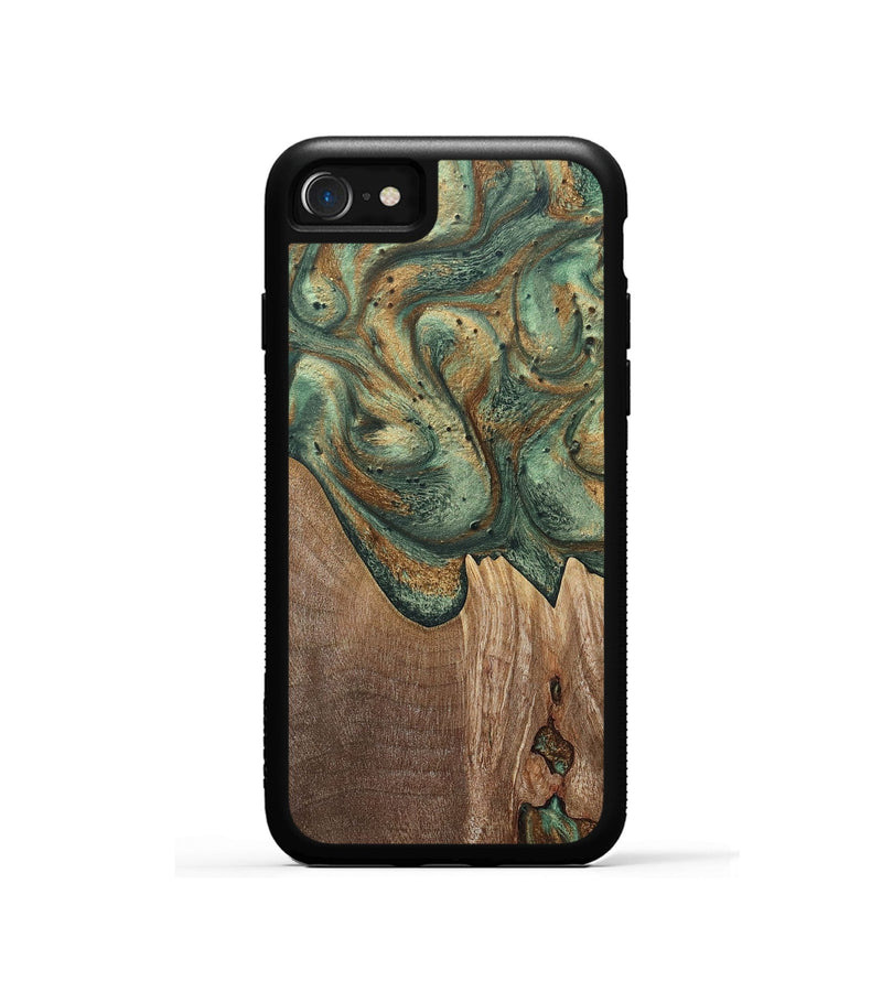 iPhone SE Wood+Resin Phone Case - Lesley (Green, 692061)