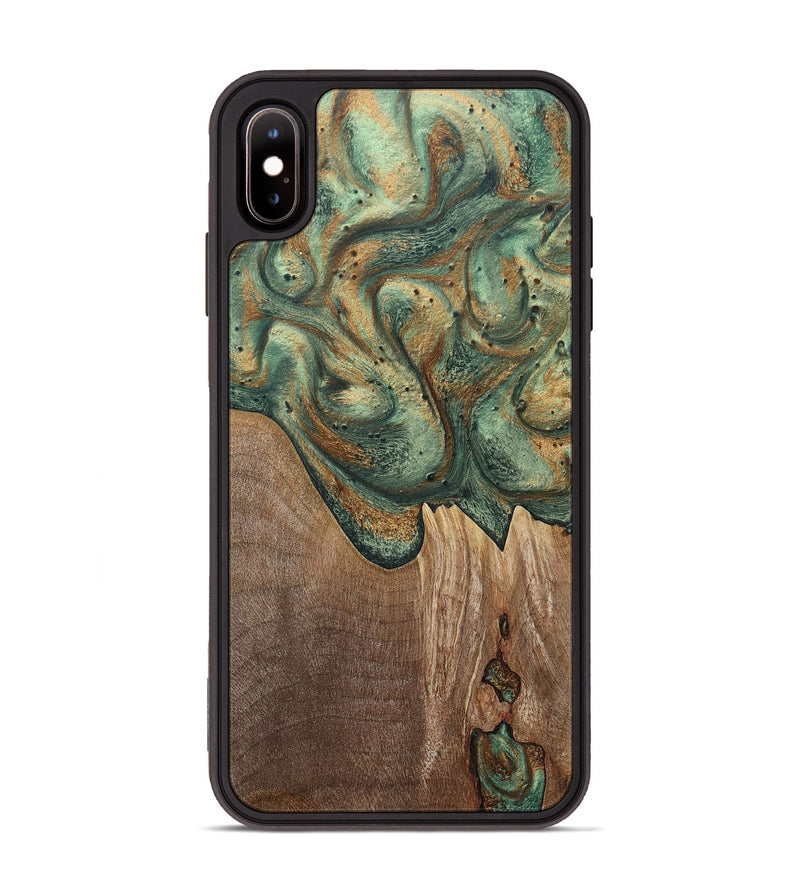 iPhone Xs Max Wood+Resin Phone Case - Lesley (Green, 692061)