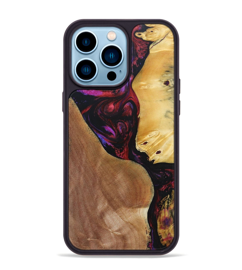 iPhone 14 Pro Max Wood+Resin Phone Case - Celeste (Mosaic, 692085)