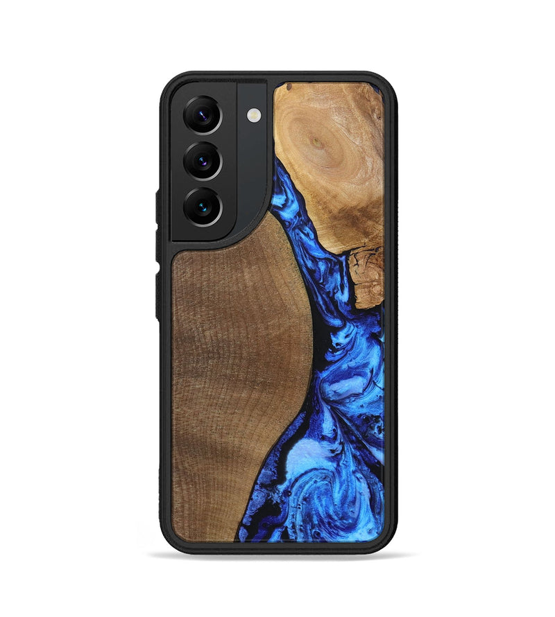 Galaxy S22 Wood+Resin Phone Case - Kara (Blue, 692109)
